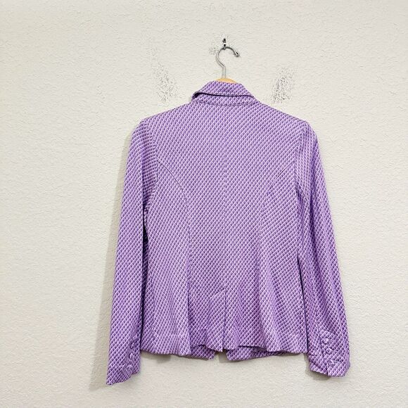 CABI The Maverick Imperial Blazer Jacket Lavender Argyle Office Preppy - Picture 2 of 15